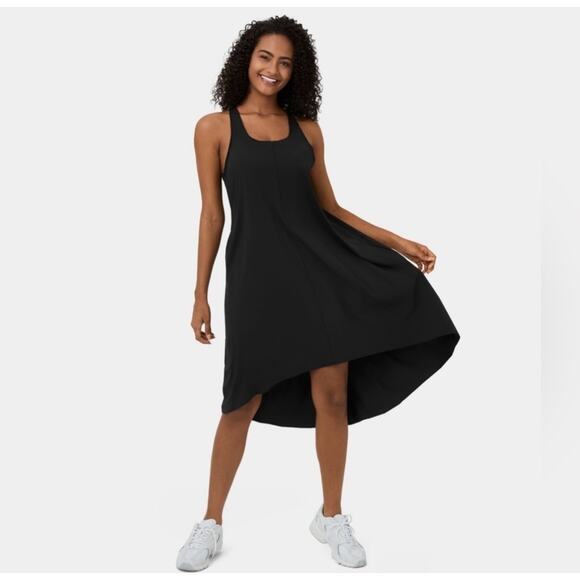 Halara Breezeful NWT Racerback Side Pocket High Low Flowy Midi Casual Dress Sz L - Picture 1 of 3